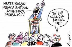 Por trás do riso.